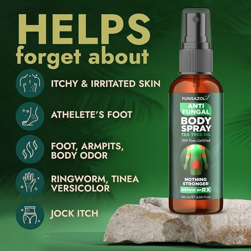 Terramed Just Think Comfort Powerful Antifungal Care Bundle with Tea Tree Oil Spray and Body Wipes for Jock Itch, Athlete’s Foot, Ringworm and Itchy Skin Relief in Kuwait