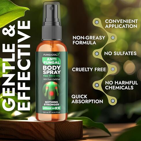 Terramed Just Think Comfort Powerful Antifungal Care Bundle with Tea Tree Oil Spray and Body Wipes for Jock Itch, Athlete’s Foot, Ringworm and Itchy Skin Relief in Kuwait