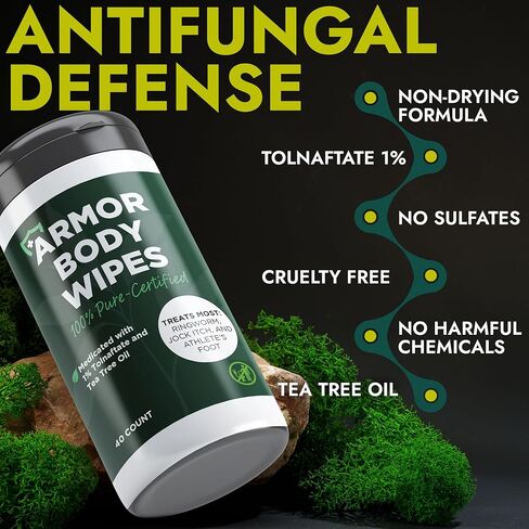 Terramed Just Think Comfort Powerful Antifungal Care Bundle with Tea Tree Oil Spray and Body Wipes for Jock Itch, Athlete’s Foot, Ringworm and Itchy Skin Relief in Kuwait