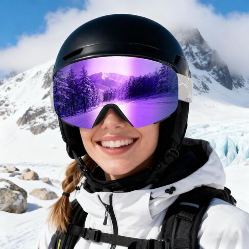 نظارات JQF Gear للتزلج فوق النظارات نظارات الثلج/التزلج على الجليد OTG مغناطيسية كاملة ريفو للرجال والنساء والبالغين للحماية من الأشعة فوق البنفسجية in Kuwait