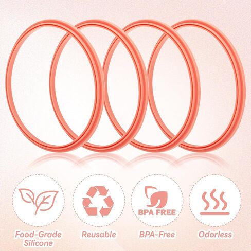 6pcs Gasket Replacement for Owala 40oz Tumbler, Rubber Lid Seal Ring Water Bottle Accessories Replacement Part Compatible with Owala 40oz Stainless Steel Cup (Grapefruit) in Saudi Arabia