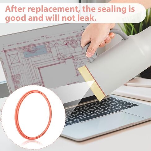 6pcs Gasket Replacement for Owala 40oz Tumbler, Rubber Lid Seal Ring Water Bottle Accessories Replacement Part Compatible with Owala 40oz Stainless Steel Cup (Grapefruit) in Saudi Arabia