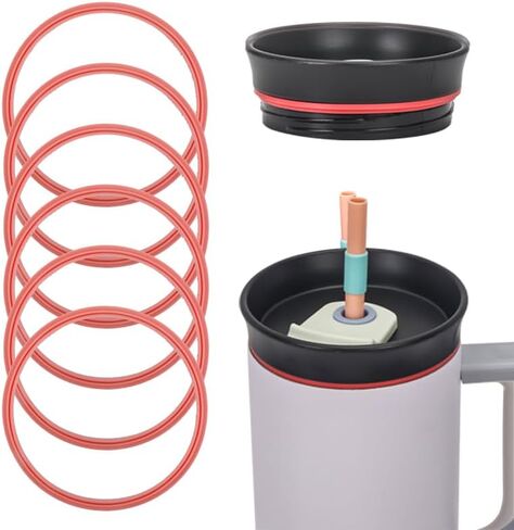 6pcs Gasket Replacement for Owala 40oz Tumbler, Rubber Lid Seal Ring Water Bottle Accessories Replacement Part Compatible with Owala 40oz Stainless Steel Cup (Grapefruit) in Saudi Arabia