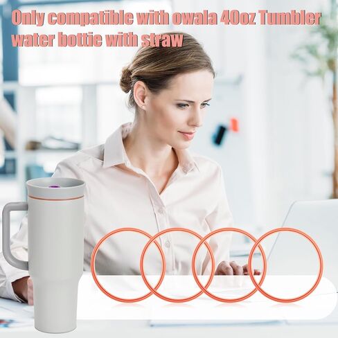 6pcs Gasket Replacement for Owala 40oz Tumbler, Rubber Lid Seal Ring Water Bottle Accessories Replacement Part Compatible with Owala 40oz Stainless Steel Cup (Grapefruit) in Saudi Arabia