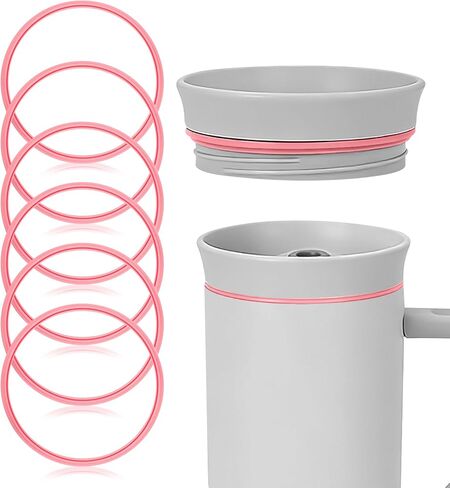6pcs Gasket Replacement for Owala 40oz Tumbler, Rubber Lid Seal Ring Water Bottle Accessories Replacement Part Compatible with Owala 40oz Stainless Steel Cup (Grapefruit) in Saudi Arabia