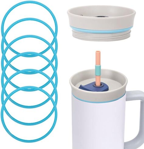 6pcs Gasket Replacement for Owala 40oz Tumbler, Rubber Lid Seal Ring Water Bottle Accessories Replacement Part Compatible with Owala 40oz Stainless Steel Cup (Grapefruit) in Saudi Arabia