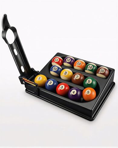 Pool Ball Rack Training Tool, Quick-Release Billiards Ball Setter for Solo Practice, Holds 15 Balls, Improves Accuracy & Precision, Portable ABS Pool & Snooker Table Accessories in Saudi Arabia