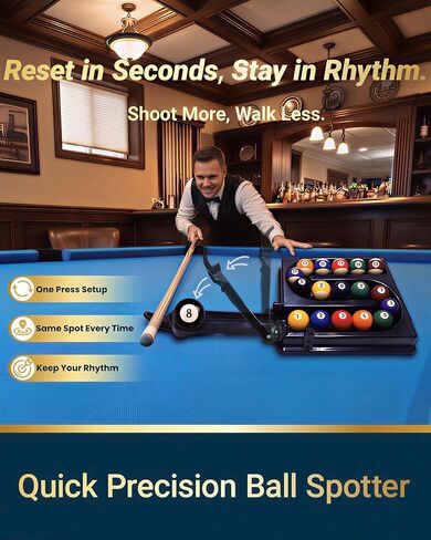 Pool Ball Rack Training Tool, Quick-Release Billiards Ball Setter for Solo Practice, Holds 15 Balls, Improves Accuracy & Precision, Portable ABS Pool & Snooker Table Accessories in Saudi Arabia