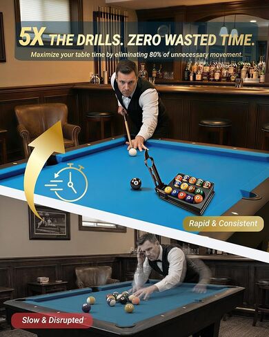 Pool Ball Rack Training Tool, Quick-Release Billiards Ball Setter for Solo Practice, Holds 15 Balls, Improves Accuracy & Precision, Portable ABS Pool & Snooker Table Accessories in Saudi Arabia