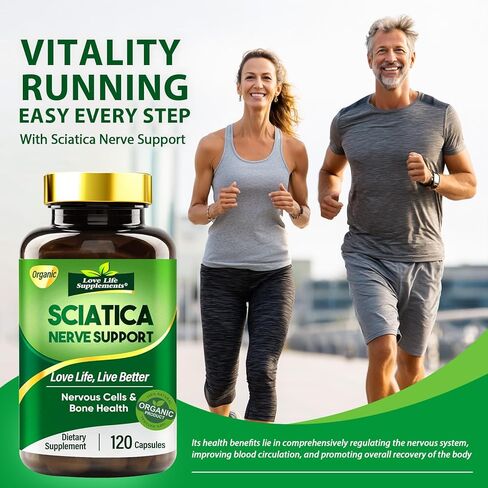 Sciatic Ner-ve Rel-ief, Soothe & Comfort Hand, Finger, Waist, Buttock, Leg, Foot, Nutritional Support Supplement Capsules for Sciatica, Natural Ingredients, Rich in Vitamins, 120 Capsules in Saudi Arabia