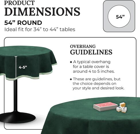 Personalized 54" Round Hunter Green Card (Bridge) Table Cover in Saudi Arabia