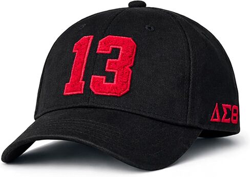 Delta Sigma Theta Inspired Design Embroidered Baseball Cap, Number 13 Adjustable Strap Curved Brim Streetwear Hat in Saudi Arabia