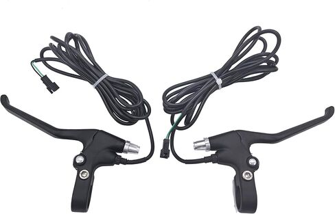 Brakes Lever, 2 Wires Left & Right Electric Universal Motorcycle Black Clutch Brake Handle Lever Perch Replacement Parts (Black) in Saudi Arabia