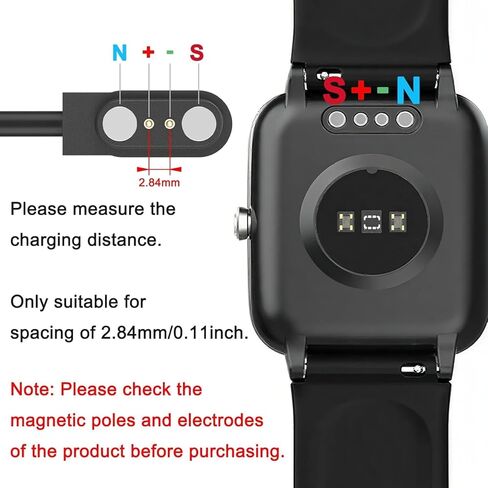 Vancle 2 Pack VeryFit Smartwatch Charger Cable, Magnetic USB-C Charging Cable for Veryfit Smart Watch ID205L, ID205U, IDW28, ID207, IDW13, IDW15, IDW19, ID208 Plus, ID208BT, ID206 and More in Saudi Arabia
