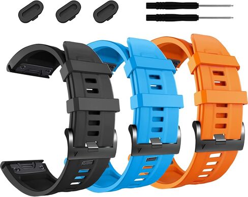 ZPJPPLX 26 مم متوافق مع Garmin Fenix ​​8 AMOLED 51 مم/8Pro/7X Pro/6X Pro/7X/6X/5X Plus/5X، سوار ساعة من السيليكون لـ Descent Mk2i MK3i 51 مم/Enduro 3/2/quatix 8 epix Pro 51MM/tactix 8 7/7 Pro in Saudi Arabia