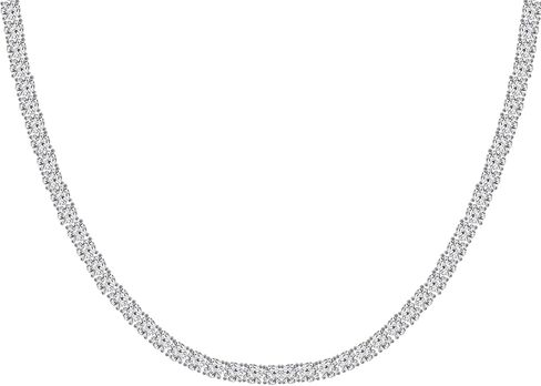 DIAMONBLISS قلادة تنس مطلية بالذهب أو الروديوم عيار 14 قيراط | قلادة كلاسيكية للنساء والرجال | 3 مللي متر-5 مللي متر قطع مستديرة مكعب زركونيا تشيكوسلوفاكيا الماس مقلد in Kuwait