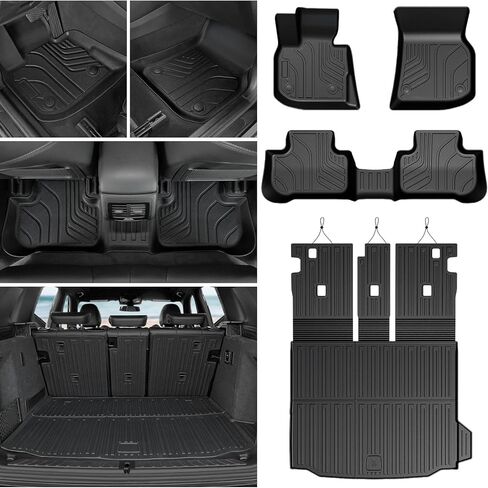 سجادات أرضية لسيارة BMW X5 G05 2019-2026، سجادات أرضية مناسبة لجميع الأحوال الجوية، بطانة لصندوق السيارة مع واقيات مسند الظهر وملحقات واقيات عتبة الباب، مجموعة تغطية كاملة (تناسب 5 مقاعد فقط) in Kuwait