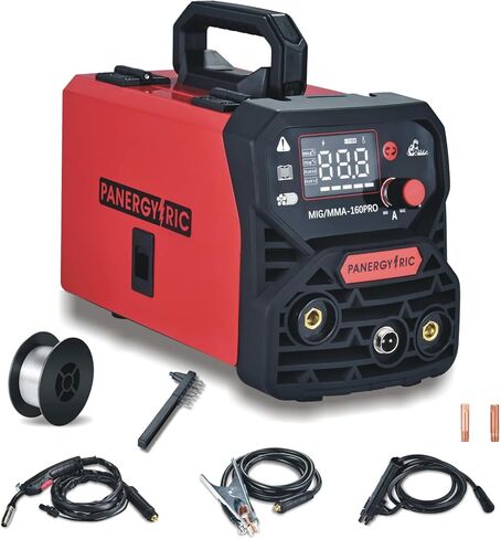 160A MIG Welder,110V/220V Dual Voltage 3 in 1 Welder Flux Core Welder Gasless MIG/Lift TIG/Stick Big LED Digital Display Portable Welding Machine for Beginners IGBT Inverter Welder in Saudi Arabia