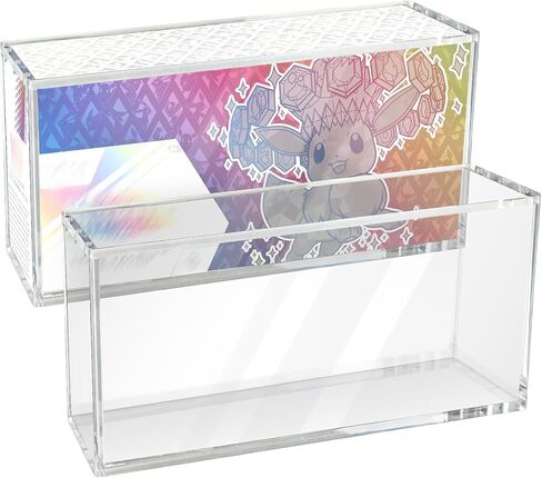 حافظة أكريليك شفافة متوافقة مع صندوق مجموعة Prismatic Evolutions Super Premium Collection، علبة عرض أكريليك سميكة قابلة للتكديس بسمك 8+5 مم لصندوق Prismatic Evolutions SPC مع غطاء مغناطيسي (14.4 بوصة طول × 3.4 بوصة عرض × 6.9 بوصة ارتفاع) in Kuwait