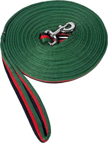 خط تدريب الخيول، أسود مع شريط أحمر، نايلون، طول 26 قدم، حبل تدريب مع مشبك معدني لتدريب الفروسية (أخضر، 8 أمتار) in Kuwait