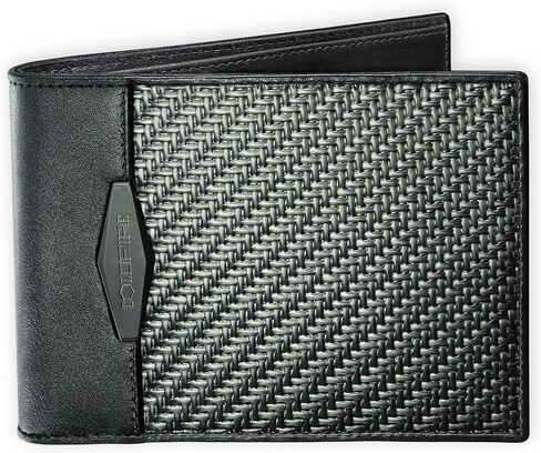 محفظة ColdFire من ألياف الكربون مع 6 فتحات للبطاقات - مصنوعة يدويًا من جلد K الأصلي EDC - حامل بطاقات ائتمان رفيع ثنائي الطي RFID - صنع في أوروبا in Kuwait