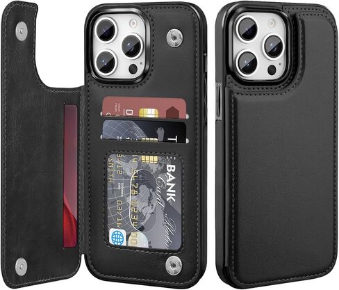 Bizzib for iPhone 17 Pro Wallt Case with Card Holder,Premium PU Leather Kickstand Card Slots Drop Protective Shockproof Rugged Cover Flip Case for Apple iPhone 17 Pro 6.3 2025, Black in Kuwait
