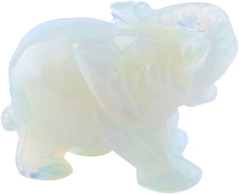 Elephant Statue Crystal 1PC Rose Quartz Home Decor Obsidian Elephant Small Decoration(5) in Saudi Arabia