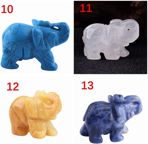 Elephant Statue Crystal 1PC Rose Quartz Home Decor Obsidian Elephant Small Decoration(5) in Saudi Arabia