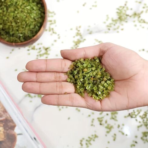 1LB الزبرجد الطبيعي رقائق الكريستال السائبة سحق الحجارة DIY بها بنفسك الحرف بلورات استشفاء بلورات صغيرة حجر الزبرجد in Kuwait