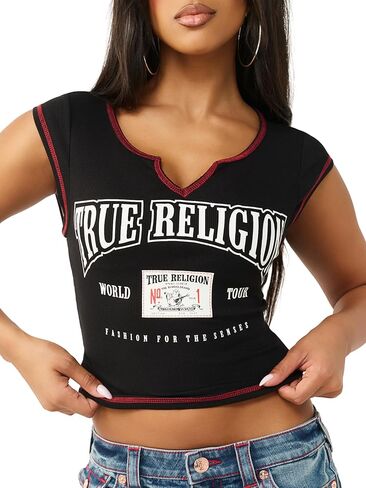True Religion Womens Buddha Patch V Notch Tee in Saudi Arabia