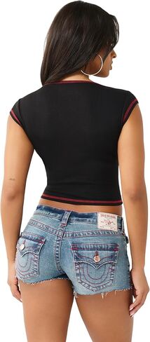True Religion Womens Buddha Patch V Notch Tee in Saudi Arabia
