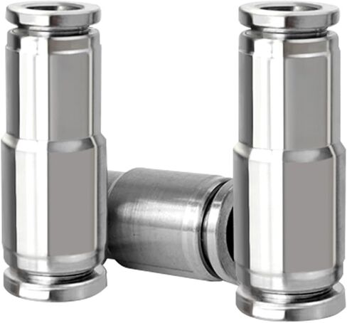 30PCS 304 Stainless Steel Reducer Straight Fittings Trachea Quick Connector Pneumatic Fittings PG6-4/8-6/10-8/12-10(PG12-10) in Kuwait