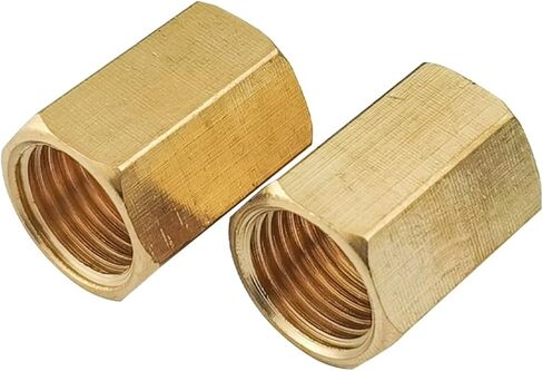 1PCS Brass Pipe Fitting Copper Hose Hex Coupling Coupler Fast Connetor Female Thread 1/8" 1/4" 3/8" 1/2" 3/4" For Water Fuel Gas(01-03) in Kuwait