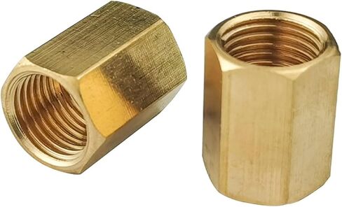 1PCS Brass Pipe Fitting Copper Hose Hex Coupling Coupler Fast Connetor Female Thread 1/8" 1/4" 3/8" 1/2" 3/4" For Water Fuel Gas(01-03) in Kuwait