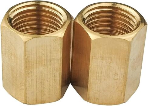 1PCS Brass Pipe Fitting Copper Hose Hex Coupling Coupler Fast Connetor Female Thread 1/8" 1/4" 3/8" 1/2" 3/4" For Water Fuel Gas(01-03) in Kuwait