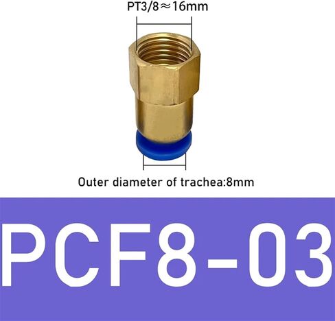 1Pcs PCF Hose Connection Air Fitting 4-12Mm Male Thread BSPT 1/4" 1/2" 1/8 "3/8" Nipple Brass Quick Coupling Pneumatic Fittings(PCF8-03) in Kuwait