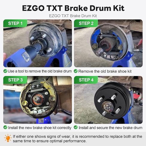 30-Tooth Golf Cart Brake Hub Repair Kit for 4 Cycle Gas EZGO TXT 1997-2008, Medalist 1997-1999, Include Brake Drum, Brake Shoes, Spring Kits, OEM# 21807G1, 70794G01, 27944G01 (NOT Fit Electric Model) in Saudi Arabia