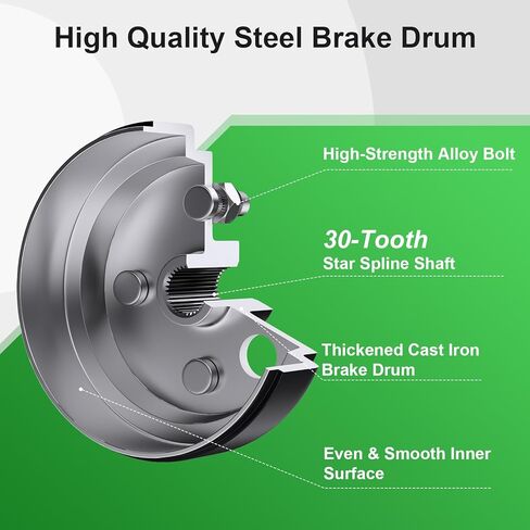 30-Tooth Golf Cart Brake Hub Repair Kit for 4 Cycle Gas EZGO TXT 1997-2008, Medalist 1997-1999, Include Brake Drum, Brake Shoes, Spring Kits, OEM# 21807G1, 70794G01, 27944G01 (NOT Fit Electric Model) in Saudi Arabia