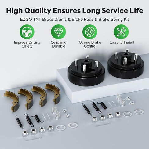 30-Tooth Golf Cart Brake Hub Repair Kit for 4 Cycle Gas EZGO TXT 1997-2008, Medalist 1997-1999, Include Brake Drum, Brake Shoes, Spring Kits, OEM# 21807G1, 70794G01, 27944G01 (NOT Fit Electric Model) in Saudi Arabia