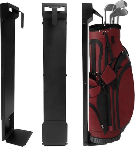 Wall Mount Golf Bag Storage Rack, Black Adjustable Club Dock for Golf Bag with 4 Expansion Bolts, Golf Bag Organizer for Garage, Golfing Clubs, Home, Basement, 36.2" to 48.4" Length Adjustment in Kuwait