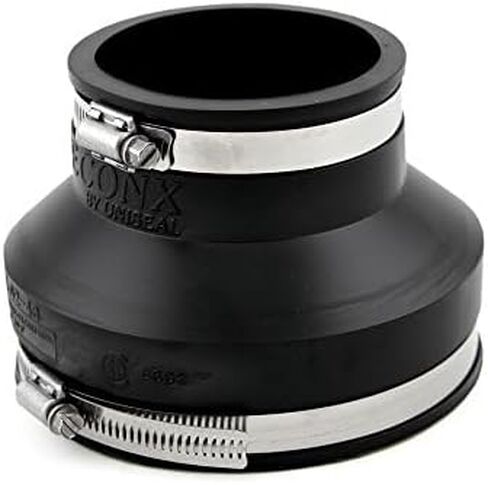 Generic Flexible Black Rubber Coupling for installing 6"" Radon Fans on 3"" sch 40 pvc in Saudi Arabia
