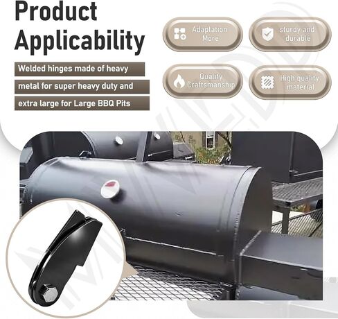 3-Pack Large Heavy Duty BBQ Smoker Hinge Compatible with Burn Shop BBQ Smoker Hinge Doors 8 x 2 1/4" Parts Weld On Heavy Duty 3/16" Plate Steel (Include Bolt, nut and washers) in Saudi Arabia
