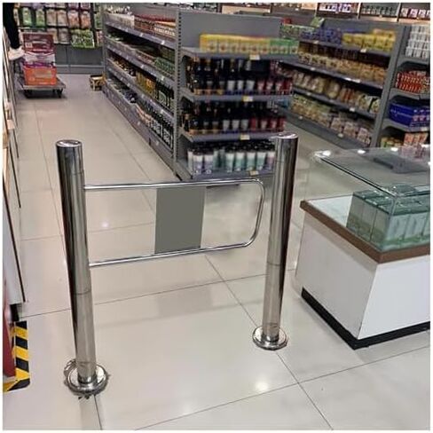 Automatic Swing Gate with Spring-Loaded Closure for Secure One-Way Access - Ideal for Employee Entry in Libraries, Supermarkets, and High-Traffic Areas,Left-wxh-40x39in in Kuwait