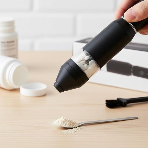 Electric Pill Crusher Grinder -Fine Powder with Stainless Steel Grinding Head for Multiple Large/Small Tablets & Vitamins - Travel-Friendly for Easy Cleaning in Saudi Arabia