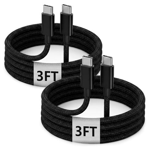 USB C to C Charger Cable(6.6FT, 2-Pack, Blue), 60W Fast Charging Braided Type C Cord for iPhone 16 Pro Max/MacBook Pro Air/iPad/Samsung Galaxy S25 in Saudi Arabia