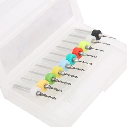 10Pcs Mini Twist Drill, Tungsten Steel Circuit Board Repairing Engraving Spiral Bit 0.6 0.7 0.8 0.9 1.0 1 2 .3 .4 .5mm, with Humanized Positioning Loop Design, for Deep in Saudi Arabia
