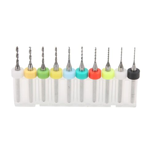 10Pcs Mini Twist Drill, Tungsten Steel Circuit Board Repairing Engraving Spiral Bit 0.6 0.7 0.8 0.9 1.0 1 2 .3 .4 .5mm, with Humanized Positioning Loop Design, for Deep in Saudi Arabia
