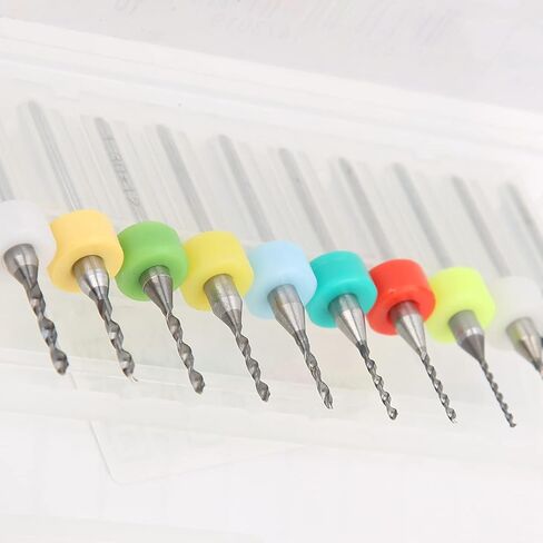 10Pcs Mini Twist Drill, Tungsten Steel Circuit Board Repairing Engraving Spiral Bit 0.6 0.7 0.8 0.9 1.0 1 2 .3 .4 .5mm, with Humanized Positioning Loop Design, for Deep in Saudi Arabia