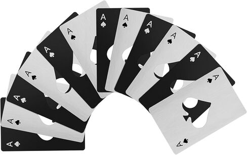 12PCS Poker Card Bottle Openers, Stainless Steel Credit Card Size Beer Bottle Opener, Poker Themed Bottle Can Cap Openers in Saudi Arabia