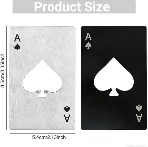 12PCS Poker Card Bottle Openers, Stainless Steel Credit Card Size Beer Bottle Opener, Poker Themed Bottle Can Cap Openers in Saudi Arabia